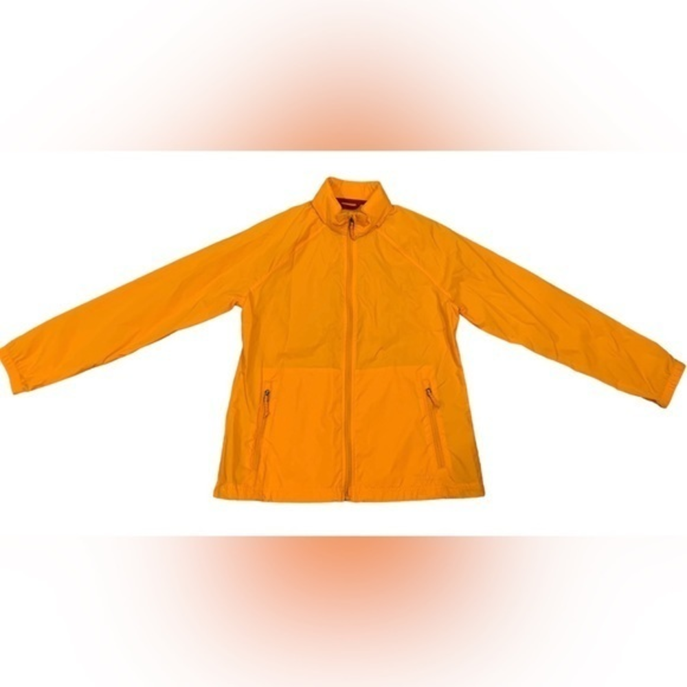 L.L. Bean Jacket‎ Casco Bay Windbreaker Full Zip Hooded Yellow Orange Size M